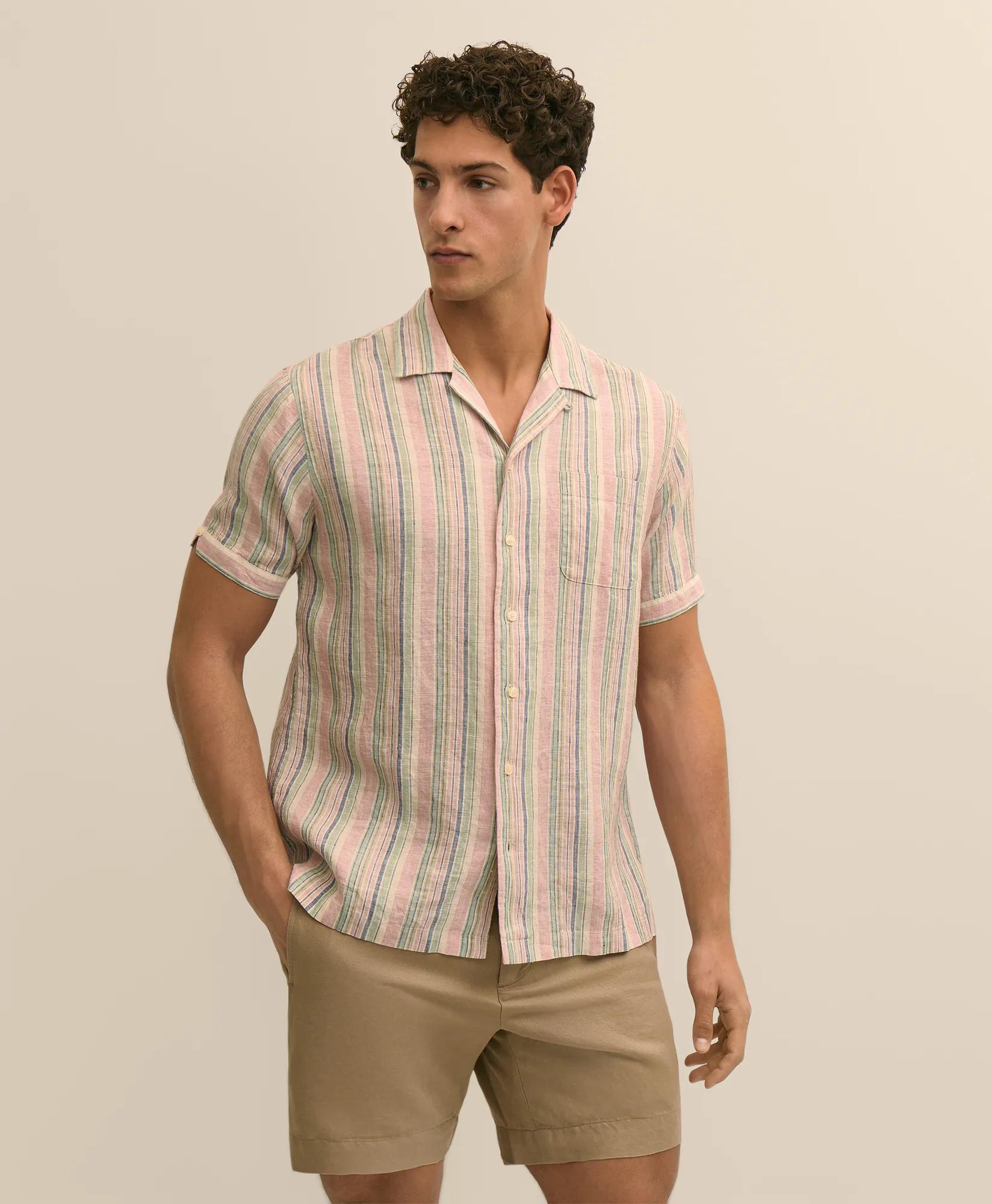 Irish Linen Short-Sleeve Sport Shirt, image 2