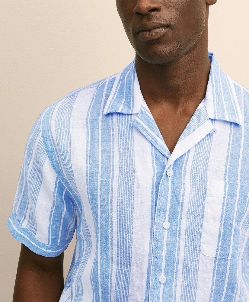 Irish Linen Short-Sleeve Camp Collar Sport Shirt, image 2