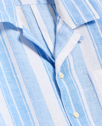 Irish Linen Short-Sleeve Camp Collar Sport Shirt, image 2