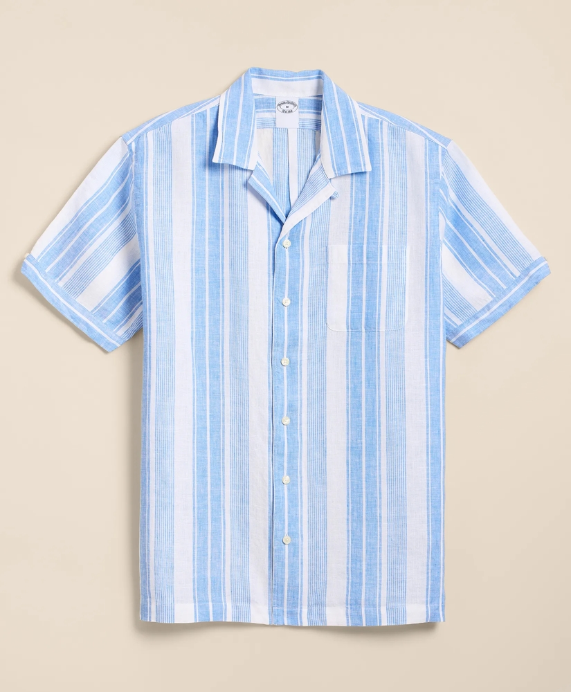 Irish Linen Short-Sleeve Camp Collar Sport Shirt, image 3