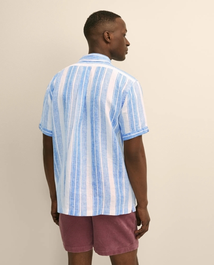 Irish Linen Short-Sleeve Camp Collar Sport Shirt, image 4