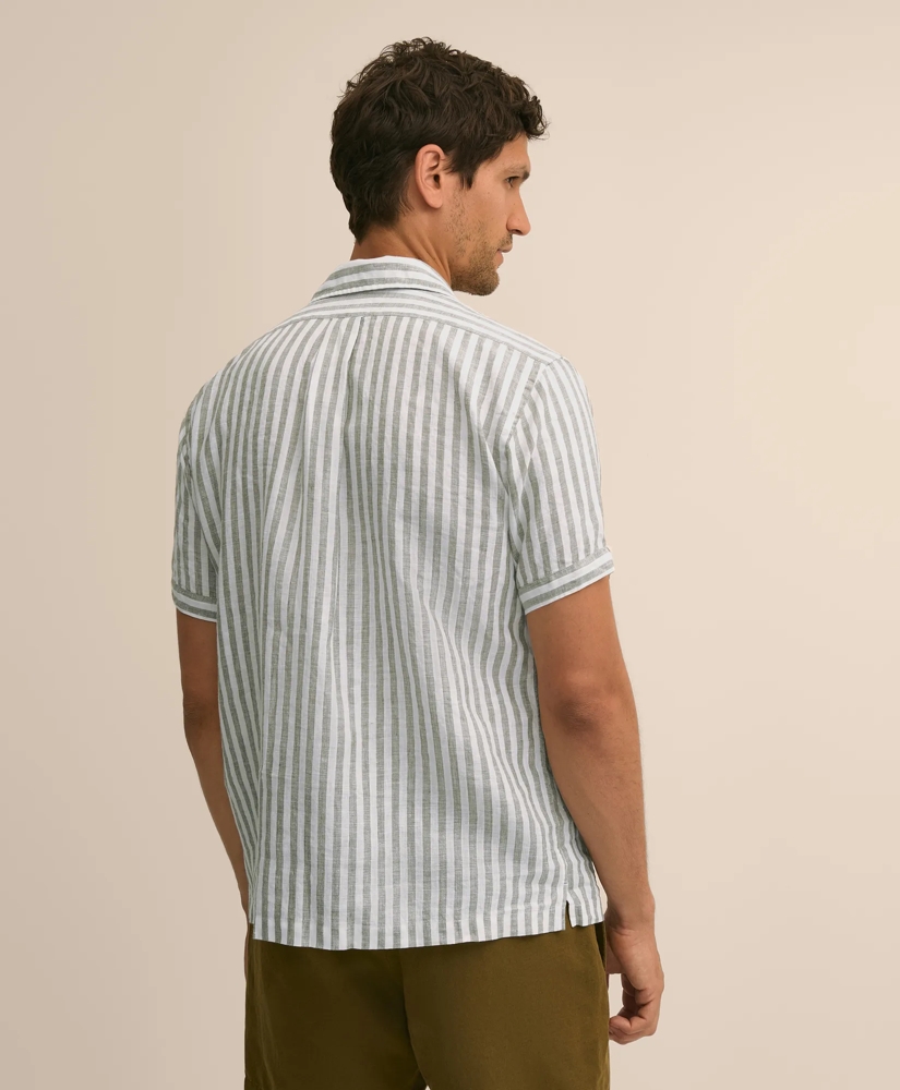 Irish Linen Short-Sleeve Camp Collar Sport Shirt, image 4