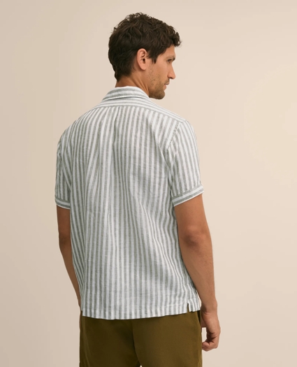 Irish Linen Short-Sleeve Camp Collar Sport Shirt, image 4