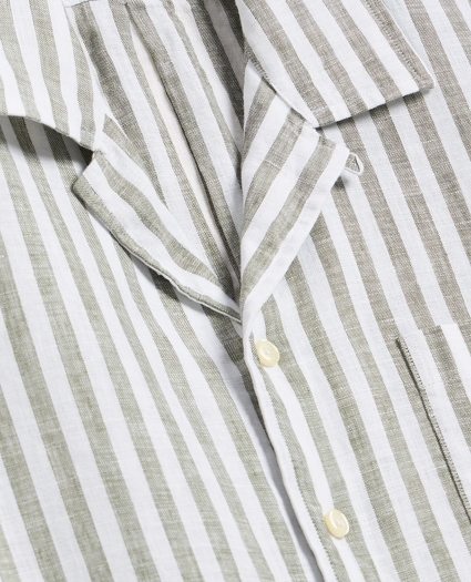 Irish Linen Short-Sleeve Camp Collar Sport Shirt, image 5