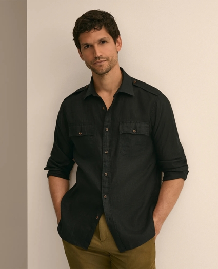 Linen Military Sport Shirt, image 1