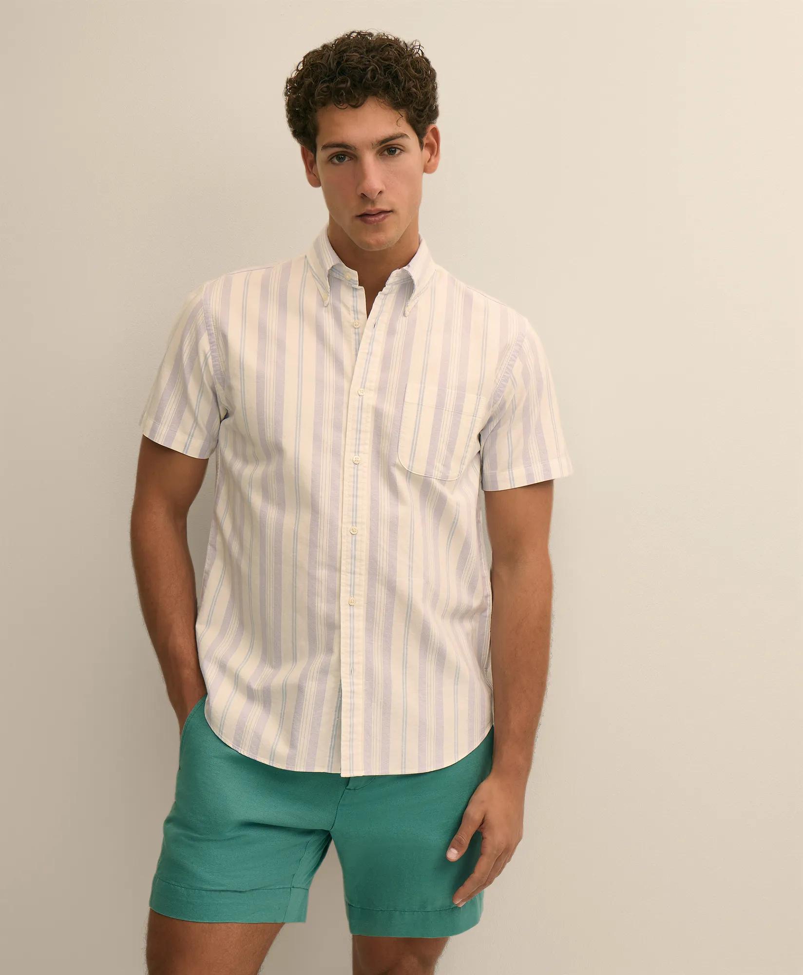 Friday Shirt, Short-Sleeve Oxford Stripe, image 1