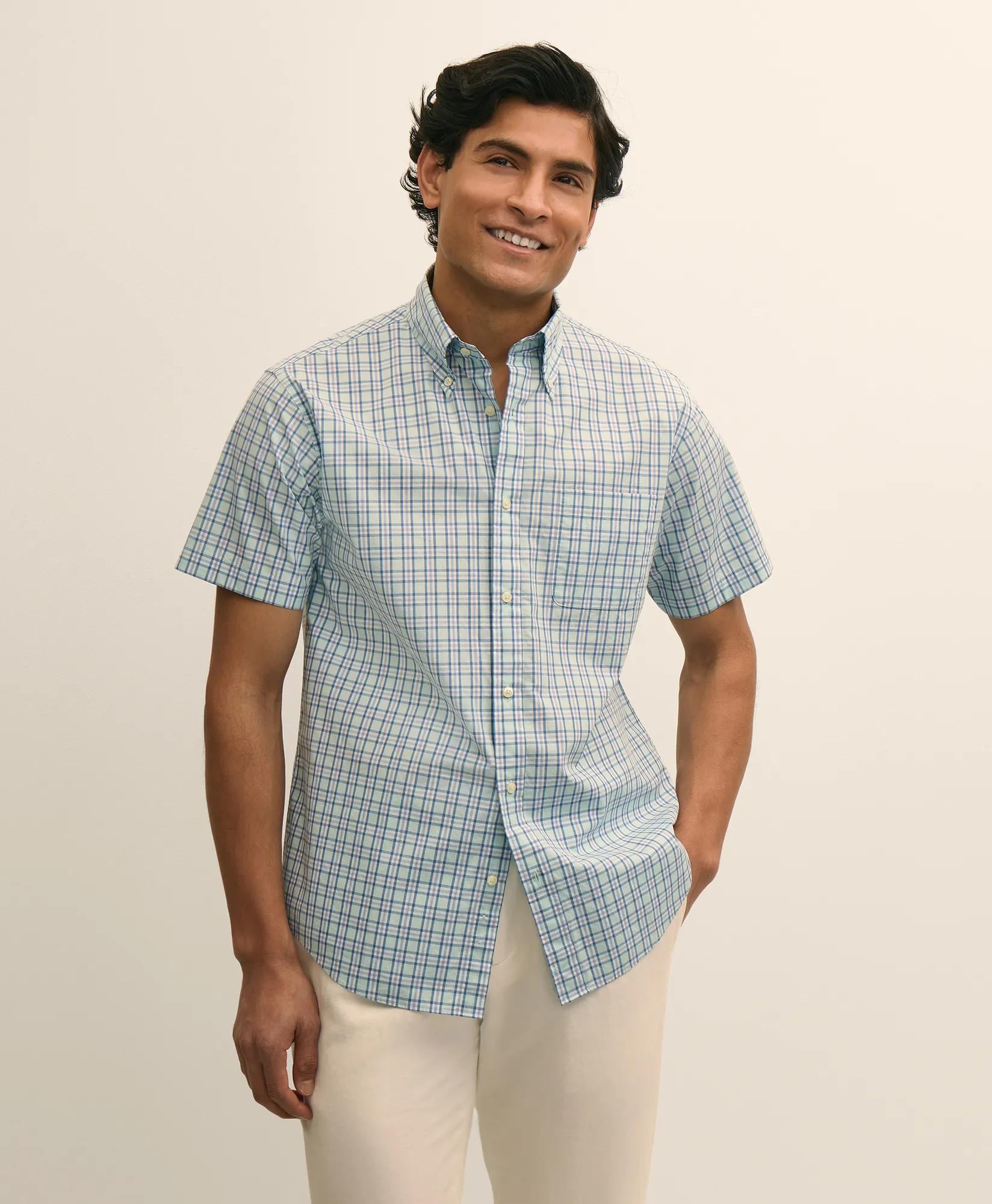 Friday Shirt, Short-Sleeve Poplin Check, image 1