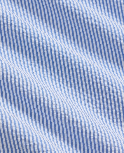 Cotton Blend Seersucker Camp Collar Shirt, image 3