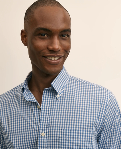 Performance Series Stretch Polo Button-Down Collar, Gingham Sport Shirt, image 2