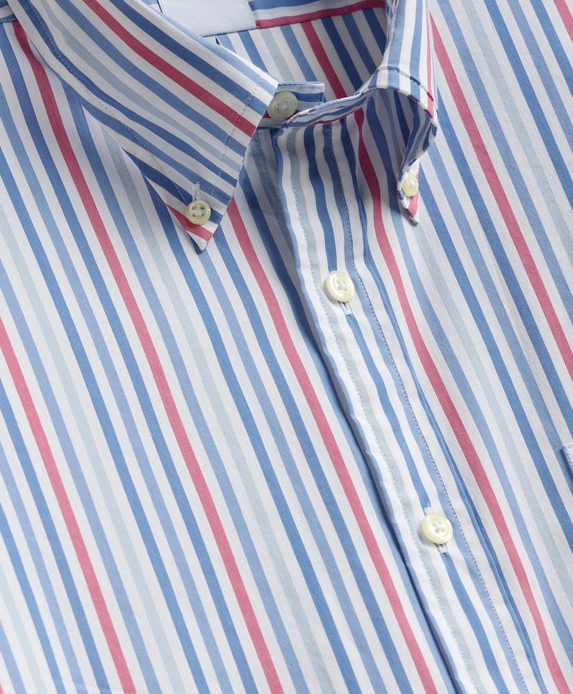 Performance Series Stretch Polo Button-Down Collar, Multi-Stripe Sport Shirt, image 5