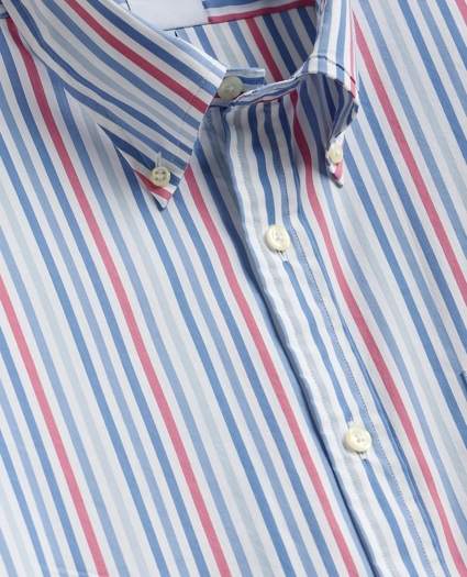 Performance Series Stretch Polo Button-Down Collar, Multi-Stripe Sport Shirt, image 5