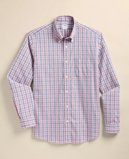 Performance Series Stretch Polo Button-Down Collar, Check Sport Shirt, image 3