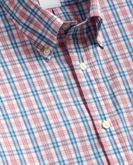 Performance Series Stretch Polo Button-Down Collar, Check Sport Shirt, image 6