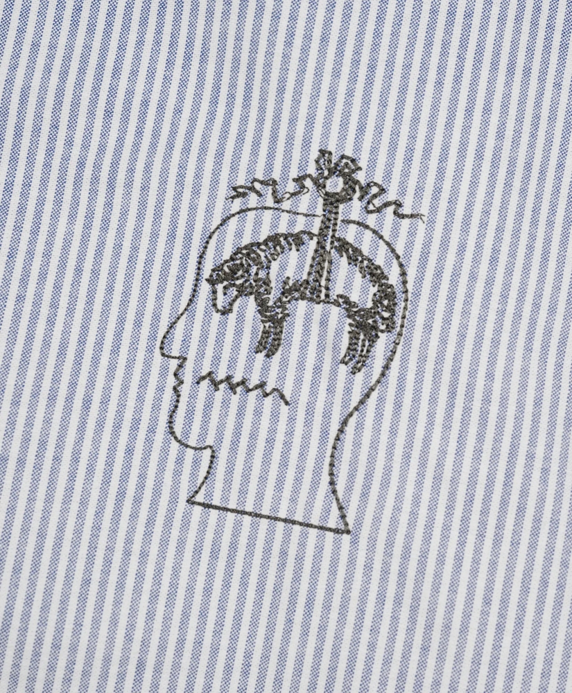 Brooks Brothers x Brain Dead Cotton Embroidered Oxford Button-Down Collar, Striped Sport Shirt, image 2