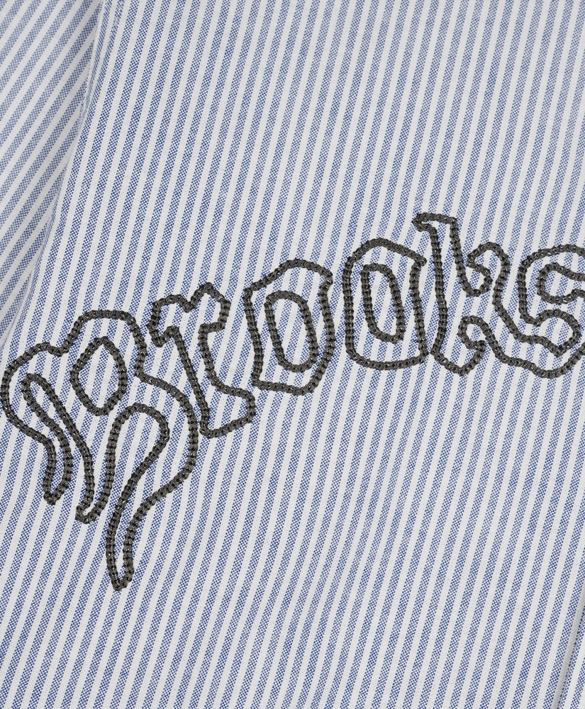 Brooks Brothers x Brain Dead Cotton Embroidered Oxford Button-Down Collar, Striped Sport Shirt, image 4