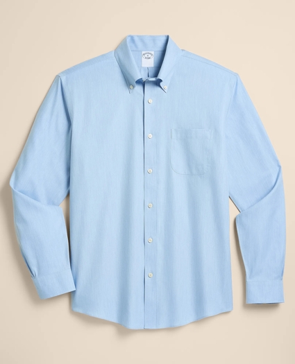 Stretch Supima&reg; Cotton Non-Iron Twill Polo Button Down Collar, Heathered Sport Shirt, image 1