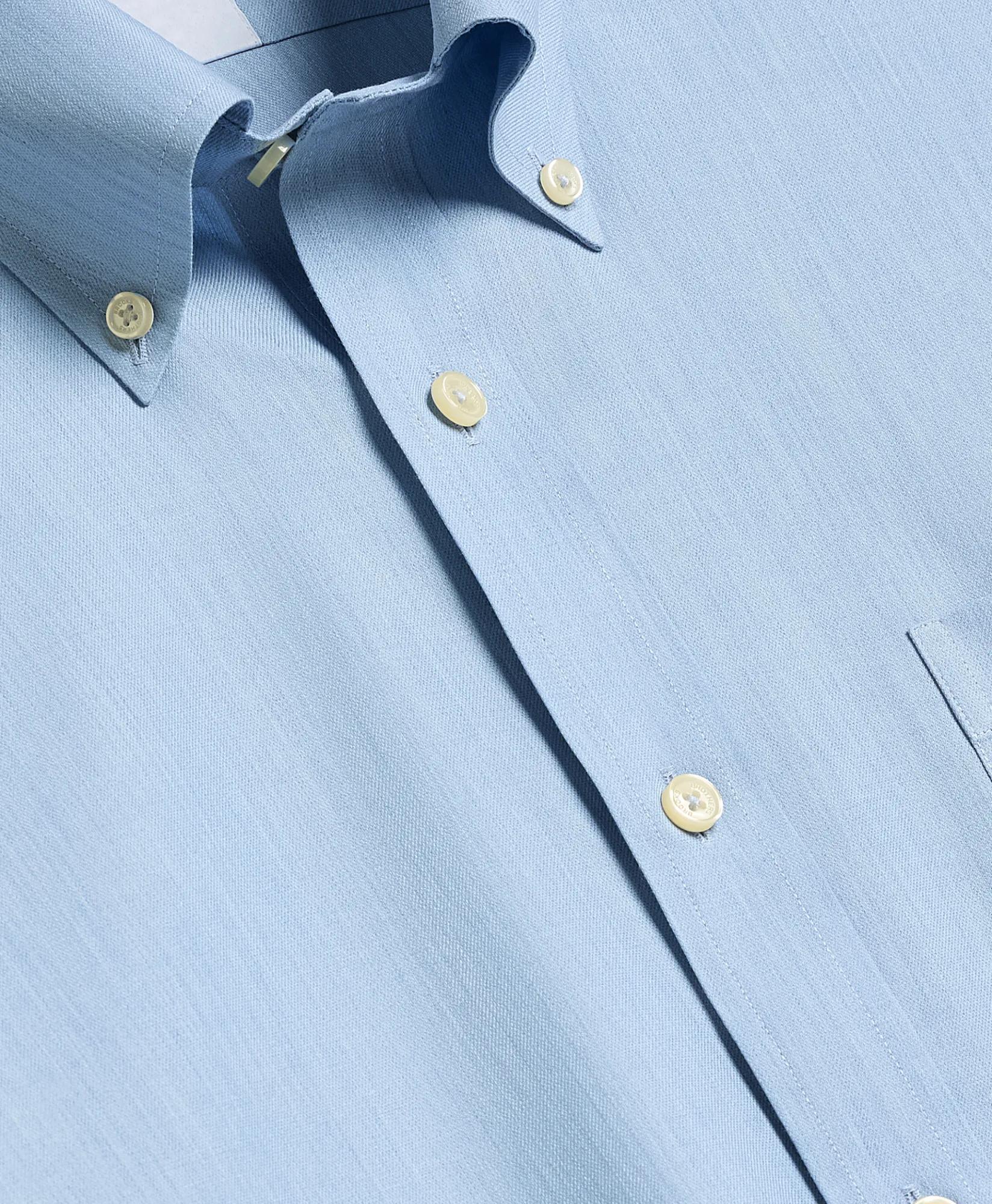 Stretch Supima&reg; Cotton Non-Iron Twill Polo Button Down Collar, Heathered Sport Shirt, image 2