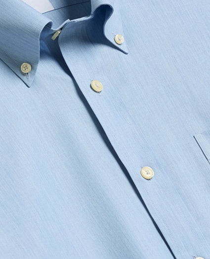 Stretch Supima&reg; Cotton Non-Iron Twill Polo Button Down Collar, Heathered Sport Shirt, image 2