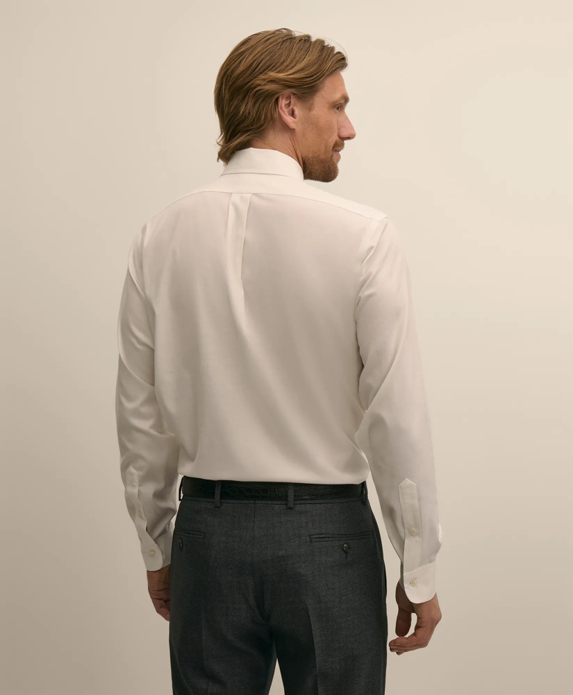 Stretch Supima&reg; Cotton Non-Iron Twill Polo Button Down Collar, Heathered Sport Shirt, image 3