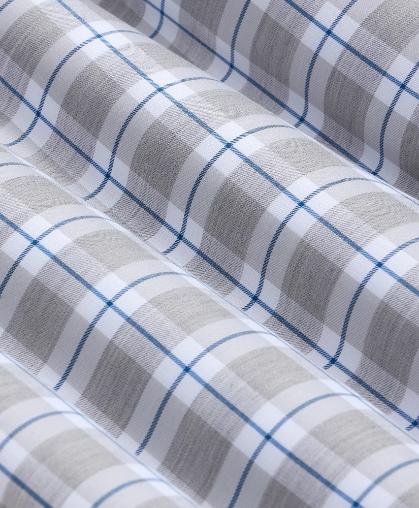 Stretch Supima&reg; Cotton Non-Iron Twill Polo Button Down Collar, Heathered Plaid Sport Shirt, image 6