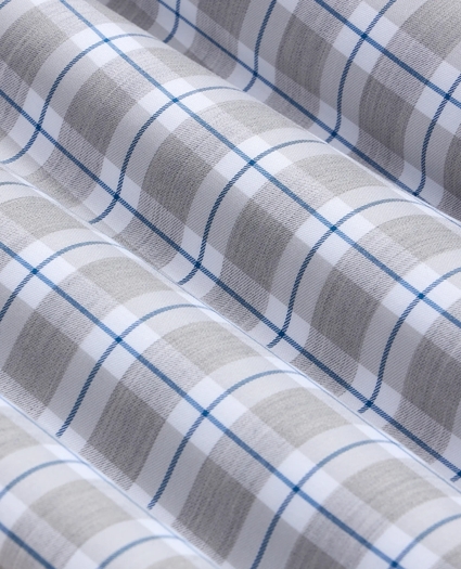 Stretch Supima&reg; Cotton Non-Iron Twill Polo Button Down Collar, Heathered Plaid Sport Shirt, image 6
