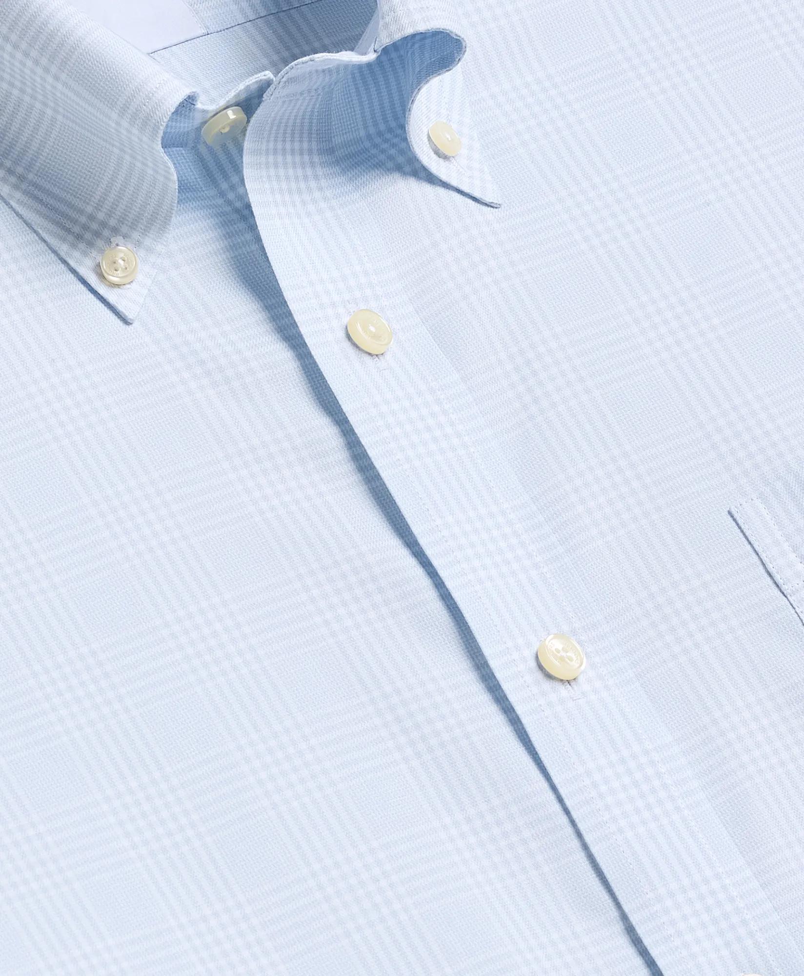 Stretch Supima&reg; Cotton Non-Iron Twill Polo Button Down Collar, Glen Plaid Sport Shirt, image 2