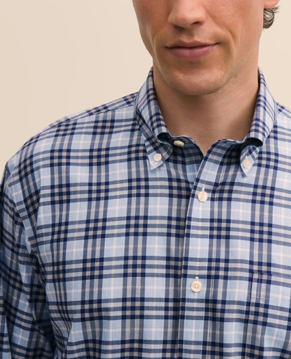 Stretch Supima&reg; Cotton Non-Iron Twill Polo Button Down Collar, Tartan Sport Shirt, image 2