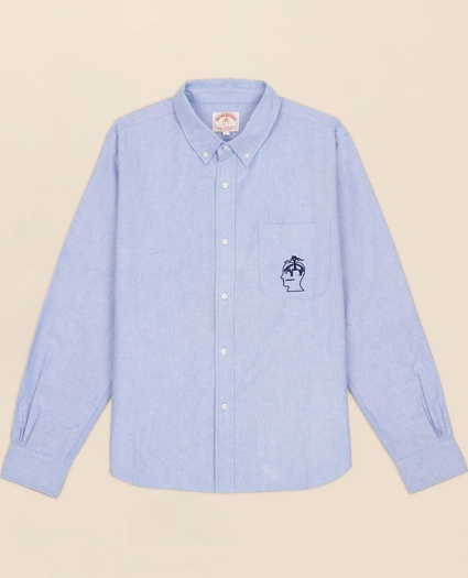 Brooks Brothers x Brain Dead Cotton Embroidered Oxford Button-Down Collar, Sport Shirt, image 1