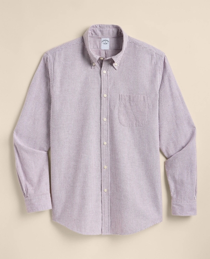 Portuguese Flannel Button Down Collar, Candy Stripe Shirt, image 2