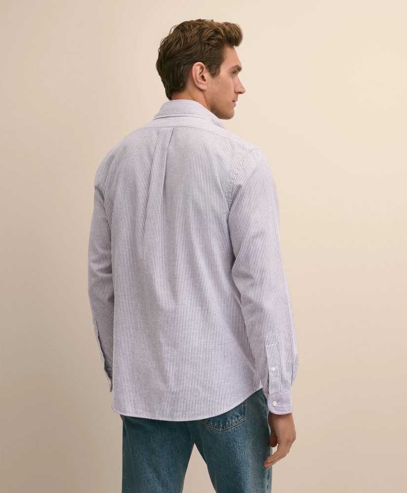 Portuguese Flannel Button Down Collar, Candy Stripe Shirt, image 4