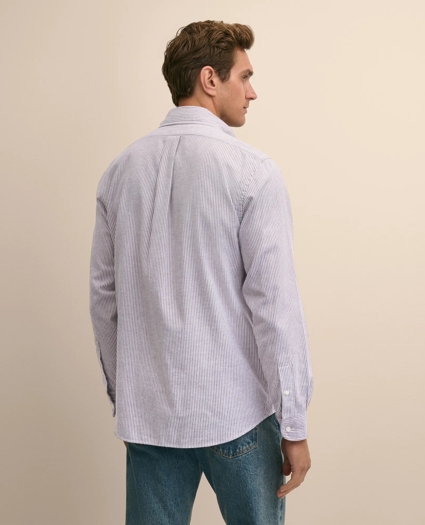 Portuguese Flannel Button Down Collar, Candy Stripe Shirt, image 4