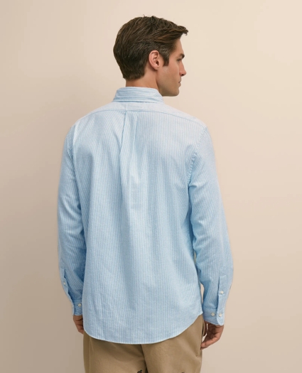 Portuguese Flannel Button Down Collar, Candy Stripe Shirt, image 4