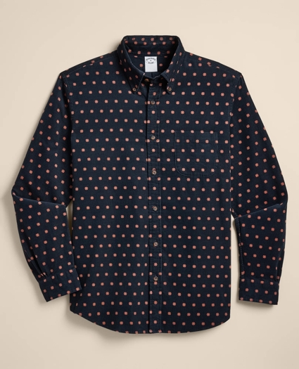 Cotton Fine-Wale Corduroy Foulard-Motif Sport Shirt