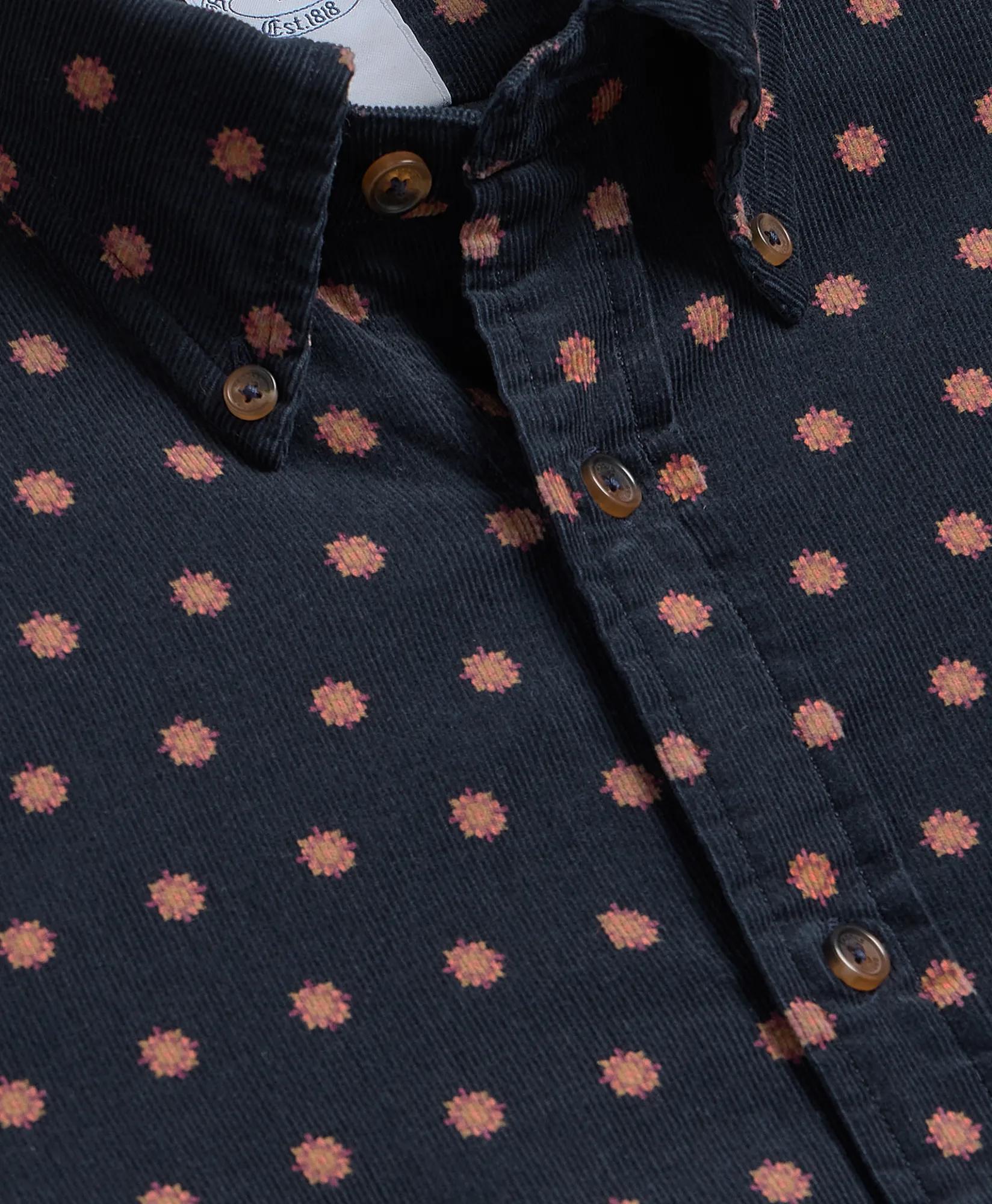 Cotton Fine-Wale Corduroy Foulard-Motif Sport Shirt, image 2