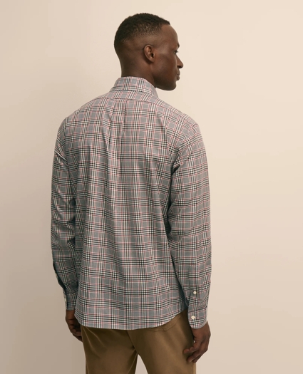 Stretch Cotton Non-Iron Twill Button Down Collar, Plaid Sport Shirt, image 4