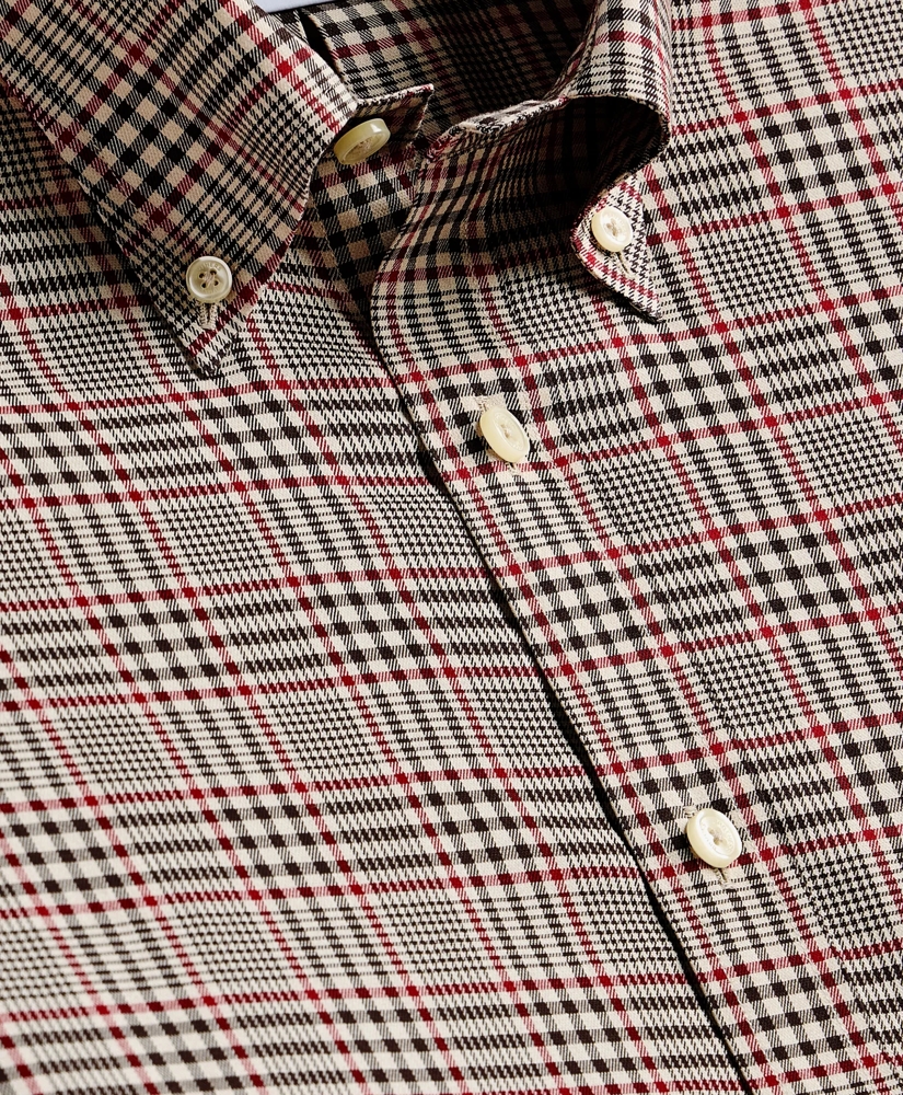 Stretch Cotton Non-Iron Twill Button Down Collar, Plaid Sport Shirt, image 5