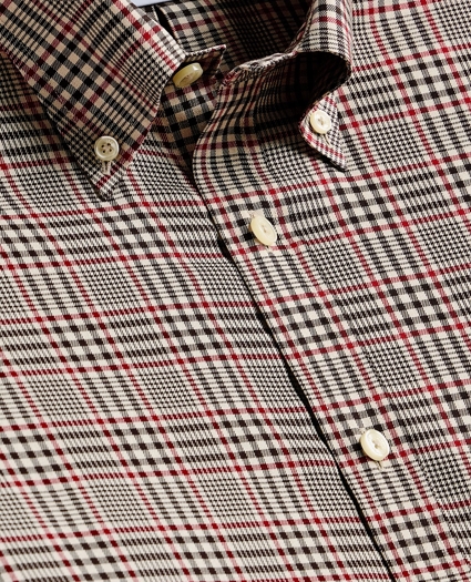 Stretch Cotton Non-Iron Twill Button Down Collar, Plaid Sport Shirt, image 5