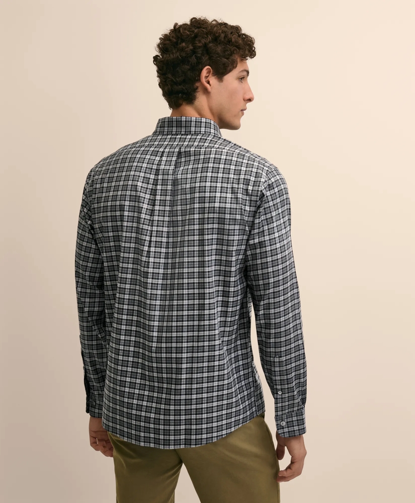 Stretch Cotton Non-Iron Twill Button Down Collar, Plaid Sport Shirt, image 4