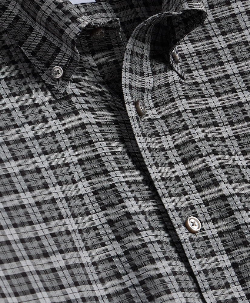 Stretch Cotton Non-Iron Twill Button Down Collar, Plaid Sport Shirt, image 5