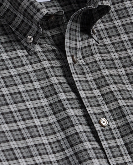 Stretch Cotton Non-Iron Twill Button Down Collar, Plaid Sport Shirt, image 5