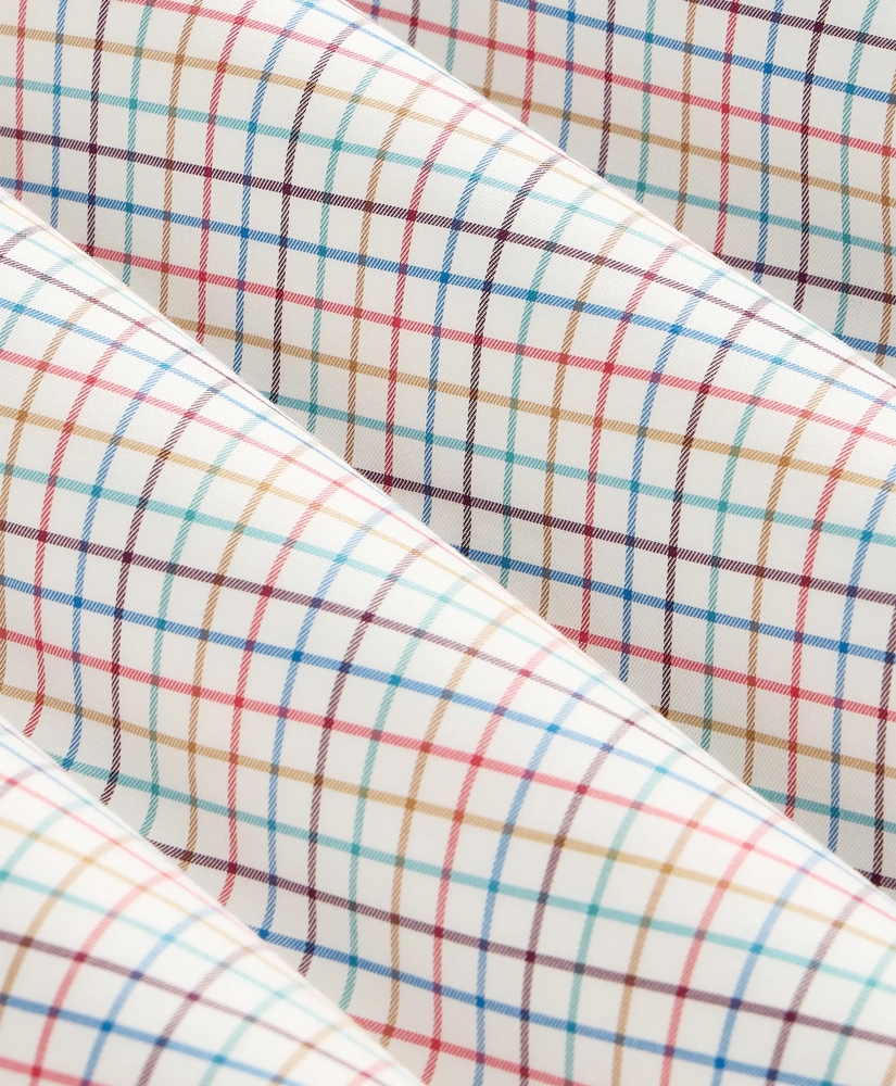 Stretch Cotton Non-Iron Twill Button Down Collar, Check Sport Shirt, image 6