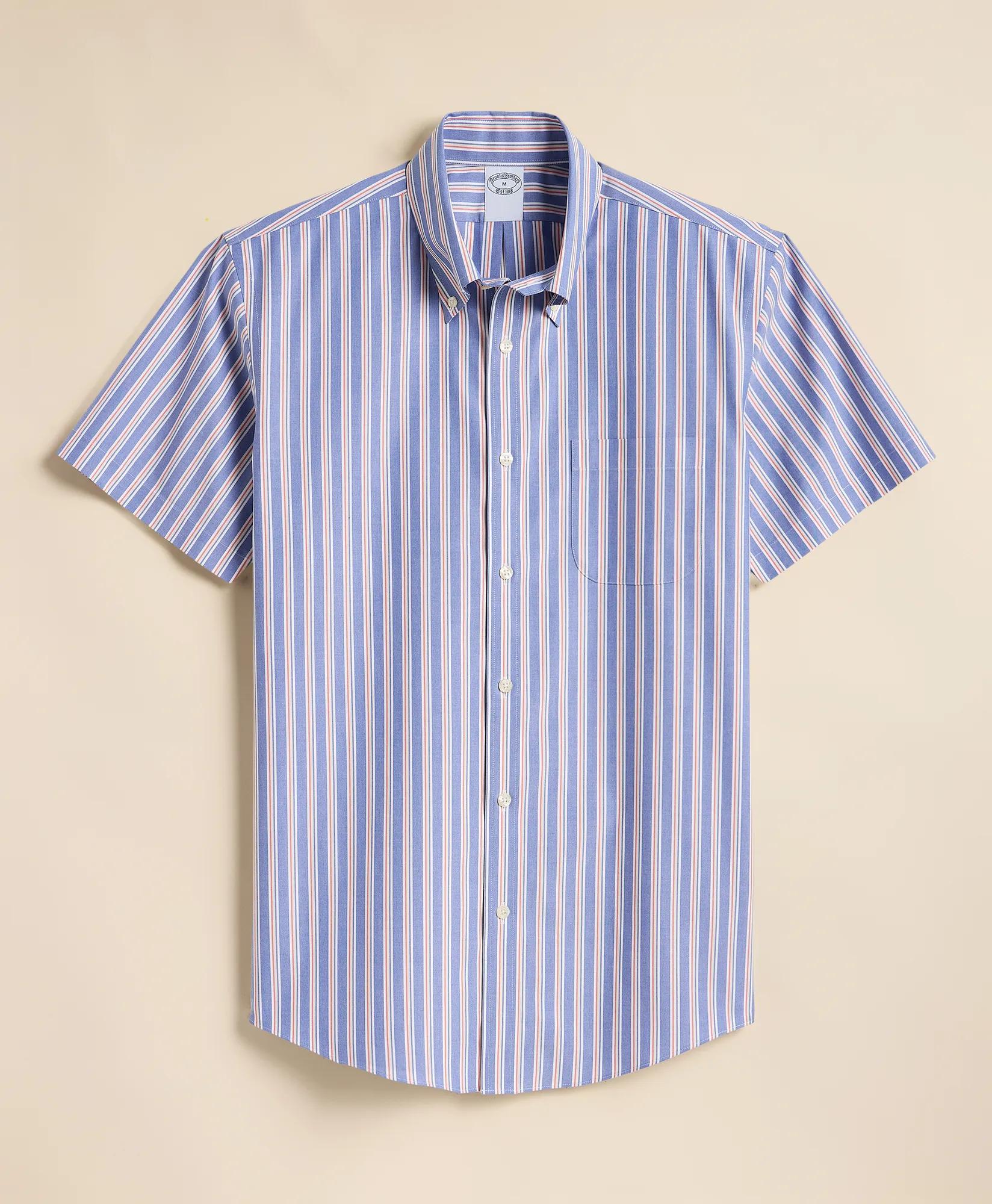 Stretch Non-Iron Broadcloth Button-Down Collar Short-Sleeve Sport Shirt, image 1