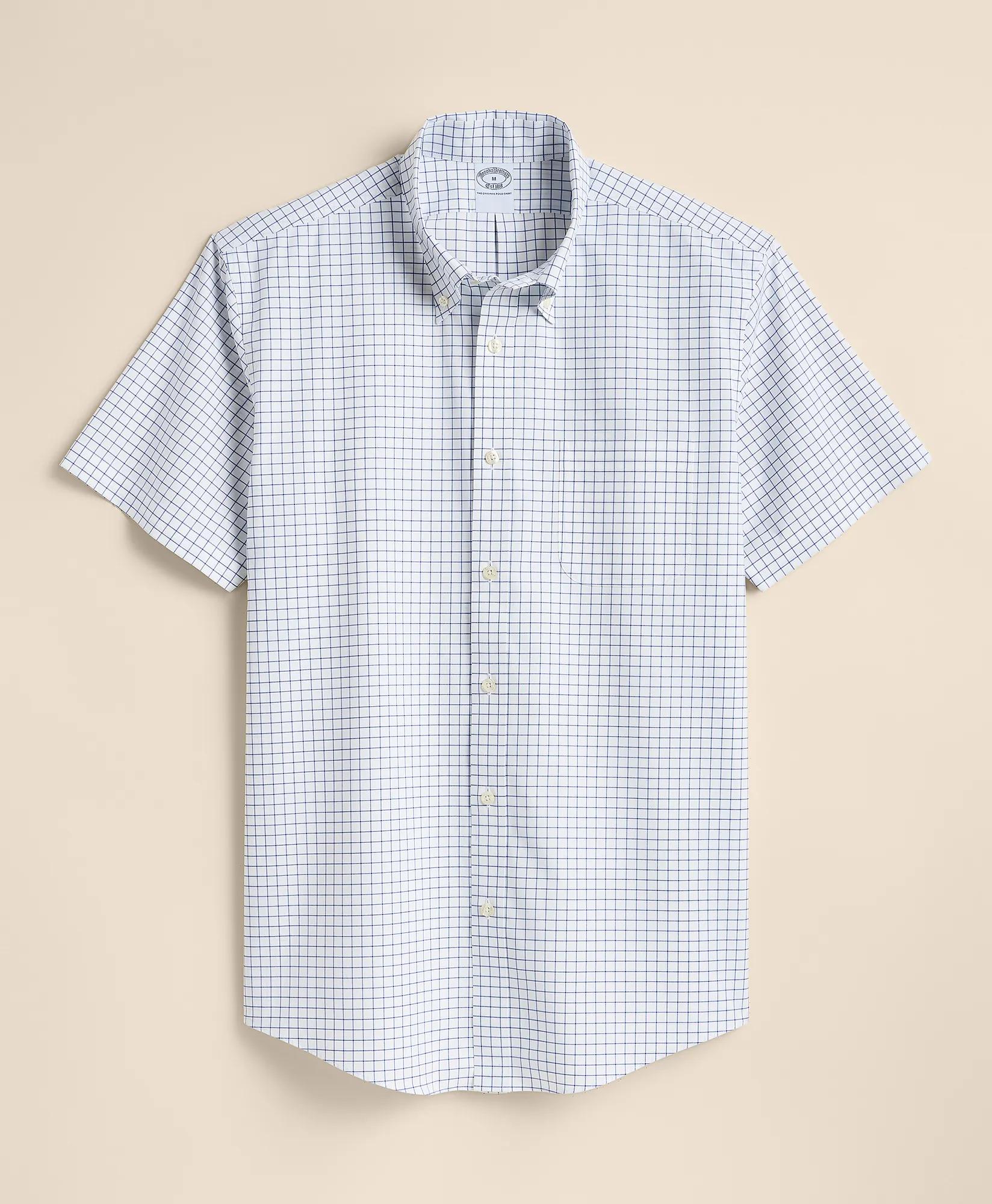 Stretch Non-Iron Broadcloth Button-Down Collar Short-Sleeve Sport Shirt, image 1