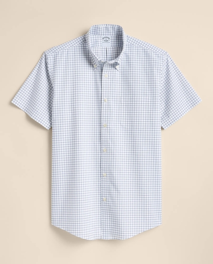 Stretch Non-Iron Broadcloth Button-Down Collar Short-Sleeve Sport Shirt