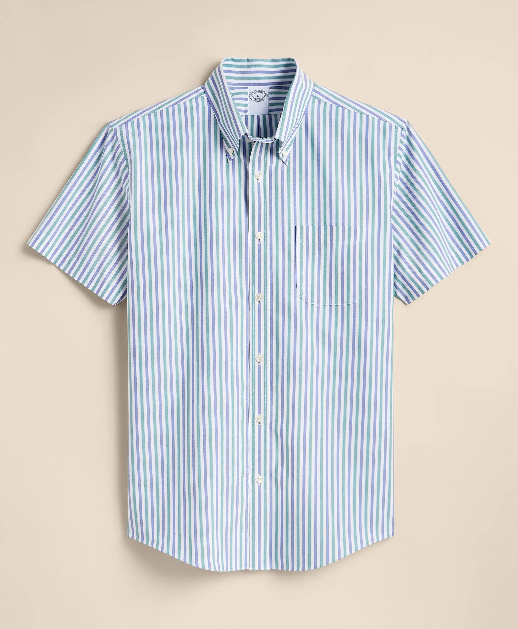 Stretch Non-Iron Broadcloth Button-Down Collar Short-Sleeve Sport Shirt, image 1