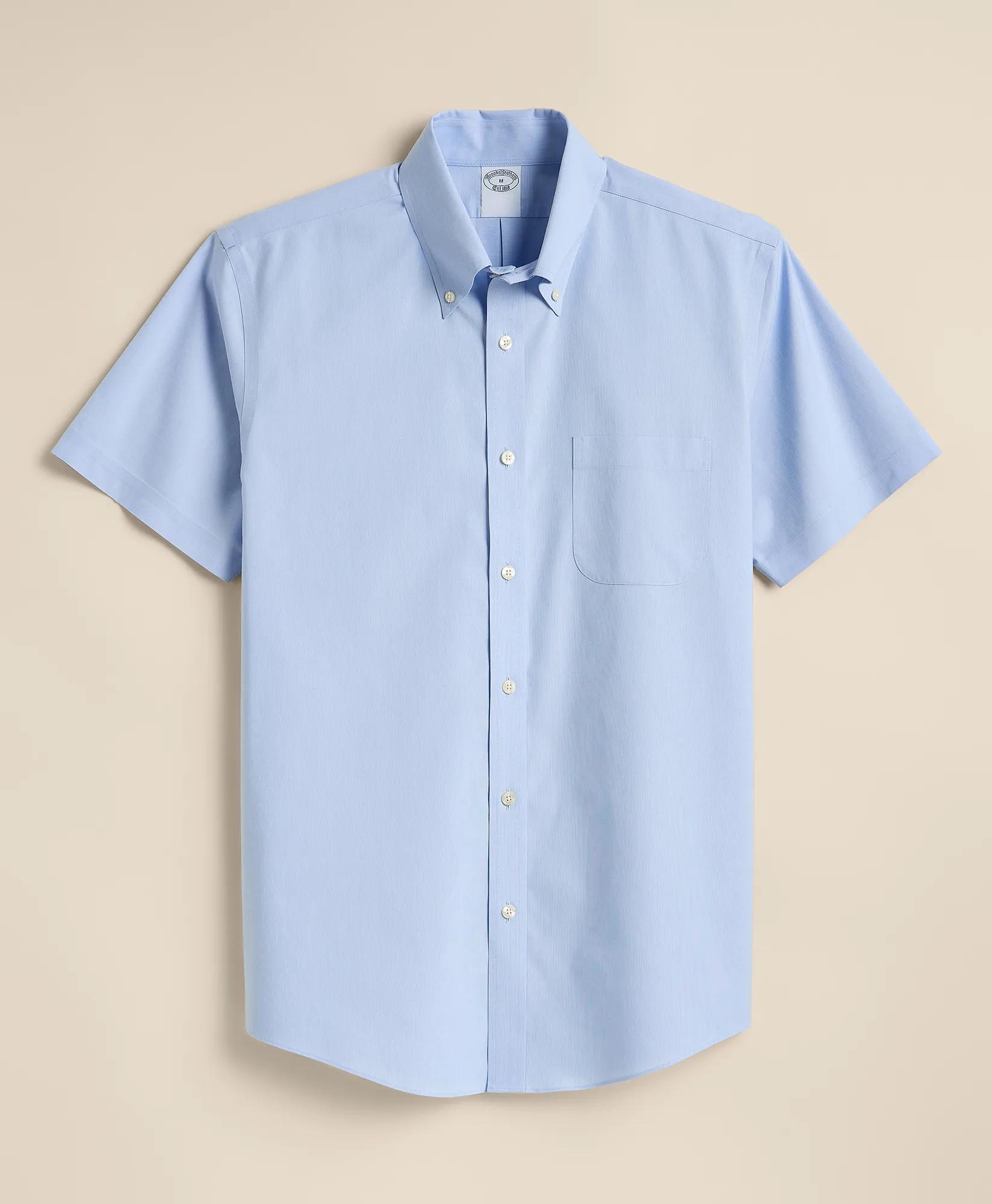 Stretch Non-Iron Broadcloth Button-Down Collar Short-Sleeve Sport Shirt, image 1