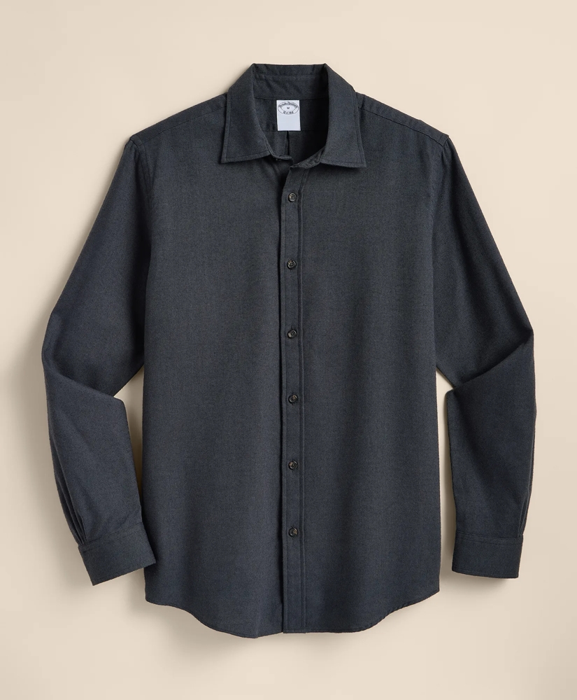 Cotton-Brushed Wool Sport Shirt, image 2