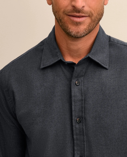 Cotton-Brushed Wool Sport Shirt, image 3