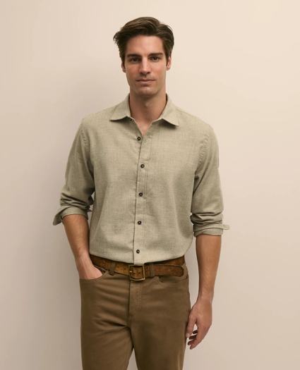 Cotton-Brushed Wool Sport Shirt, image 1