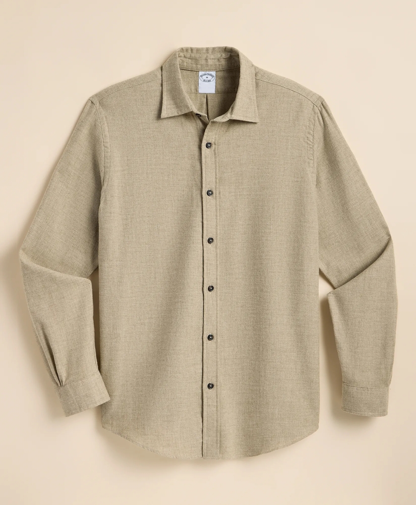 Cotton-Brushed Wool Sport Shirt, image 2